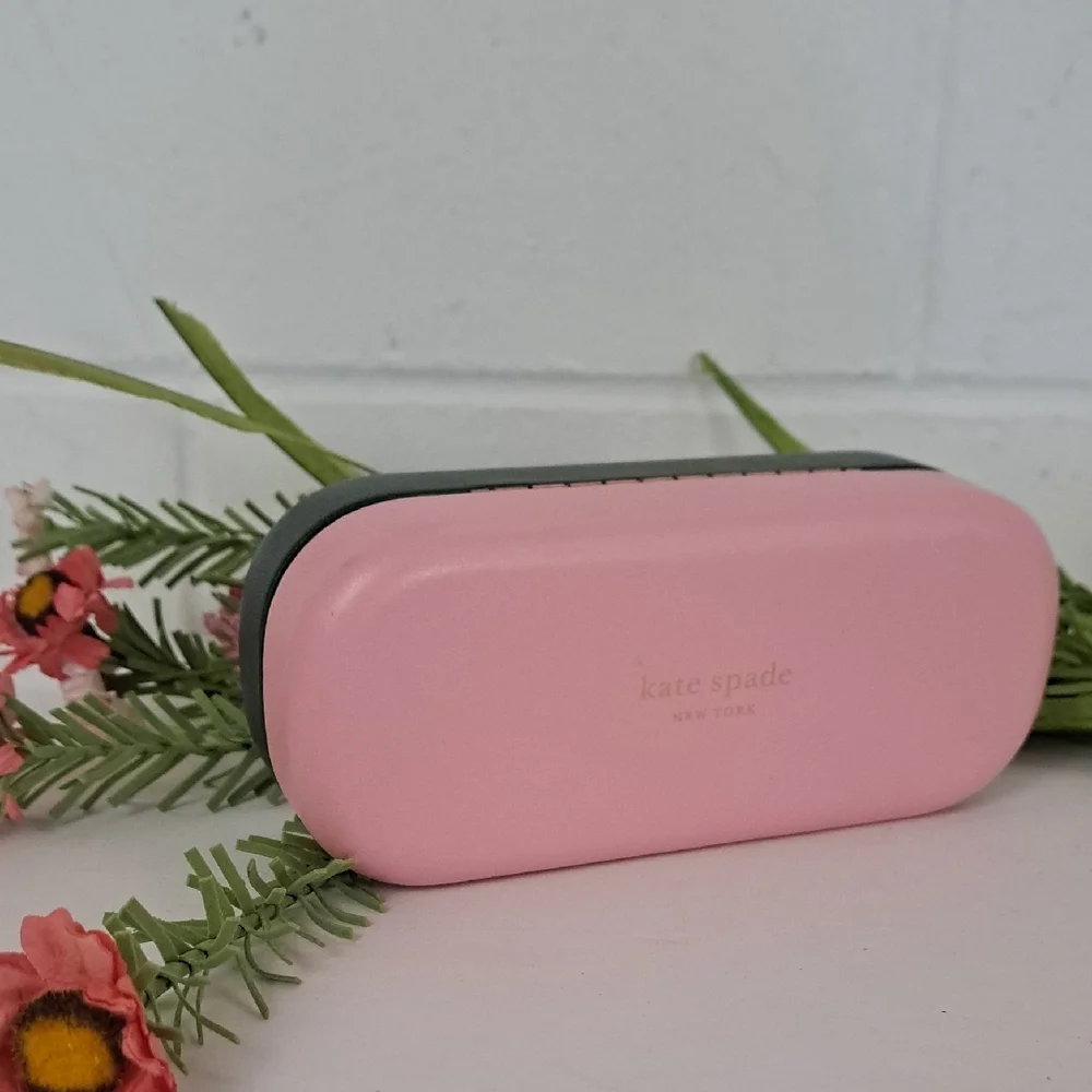 Kate Spade Pink Green Hello Sunshine Hard Shell Glasses Case